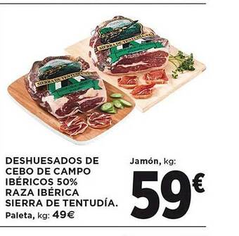 El Corte Inglés Deshuesados de cebo de campo ibéricos 50% raza ibérica sierra de tentudía oferta