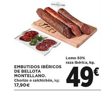 El Corte Inglés Embutidos ibéricos de bellota montellano oferta