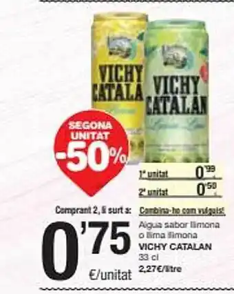 SPAR 2a unitat -50% aigua sabor llimona o llima llimona vichy catalan oferta