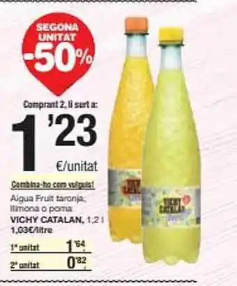 SPAR Segona unitat -50% aigua fruit taronja llimona o poma vichy catalan oferta