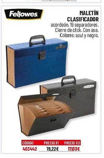 Carlin Fellowes maletín clasificador oferta