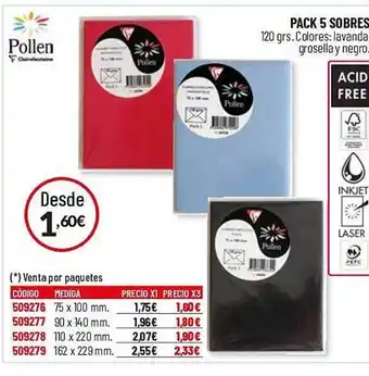 Carlin Pollen apck 5 sobres oferta