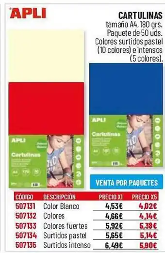 Carlin Cartulinas apli oferta