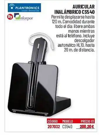 Carlin Plantronics auricular inalámbrico cs540 oferta