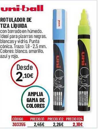 Carlin Uni-ball rotulador de tiza líquida oferta