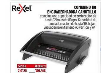 Carlin Rexel combbind 110 encuadernadora canutillo oferta