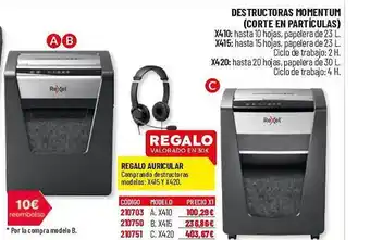 Carlin Destrucotras momentum (corte en partículas) oferta