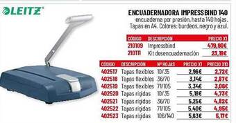 Carlin Leitz encuadernadora impressbind 140 oferta