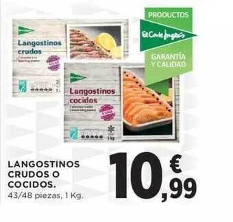 El Corte Inglés Langostinos crudos o cocidos oferta
