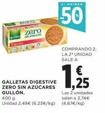 El Corte Inglés 2a unidad -50% galletas digestive zero sin azúcares gullón oferta