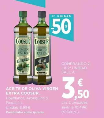 El Corte Inglés 2a unidad -50% aceite de oliva virgen extra coosur oferta
