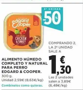 El Corte Inglés 2a unidad -50% alimento húmedo completo y natural para perro edgard & cooper oferta