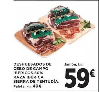 El Corte Inglés Deshuesados de cebo de campo ibéricos 50% raza ibérica sierra de tentudía oferta
