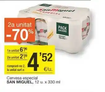 BonpreuEsclat 2a unitat -70% cervesa especial san miguel oferta
