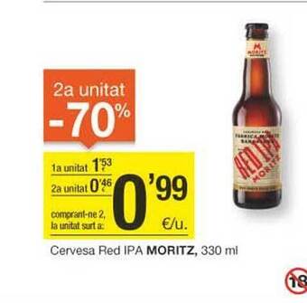 BonpreuEsclat 2a unitat -70% cervesa red ipa moritz oferta