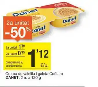 BonpreuEsclat 2a unitat -50% crema de vainilla i galeta cuétara danet oferta