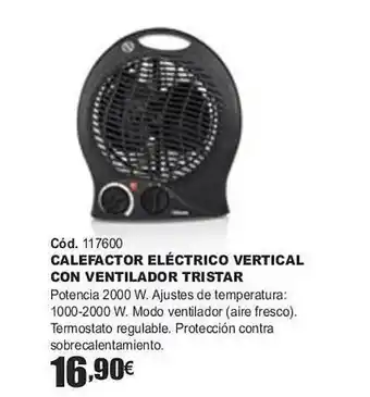 Ferrcash Calefactor eléctrico vertical con ventilador tristare oferta