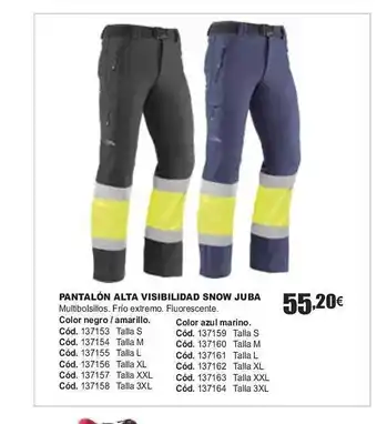 Pantalón alta visibilidad snow juba