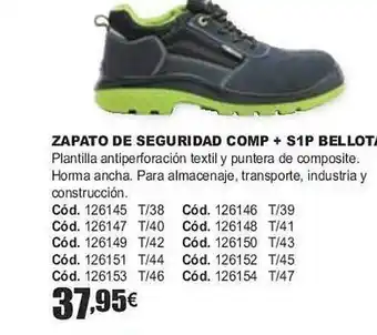 Ferrcash Zapato de seguridad comp + s1p bellota oferta