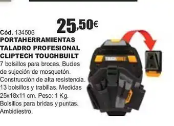 Ferrcash Portaherramientas taladro profesional cliptech toughbuilt oferta