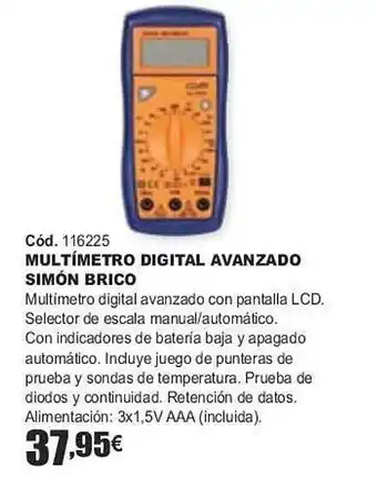 Ferrcash Multímetro digital avanzado simón brico oferta
