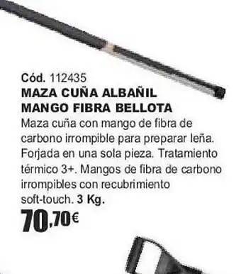 Maza cuña albañil mango fibra bellota
