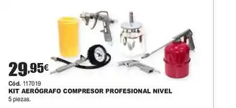 Kit aerógrafo compresor profesional nivel 5 piezas