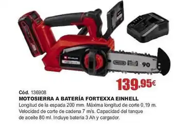 Ferrcash Motosierra a bastería fortexxa einhell oferta