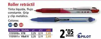 Folder Roller retráctil pilot oferta