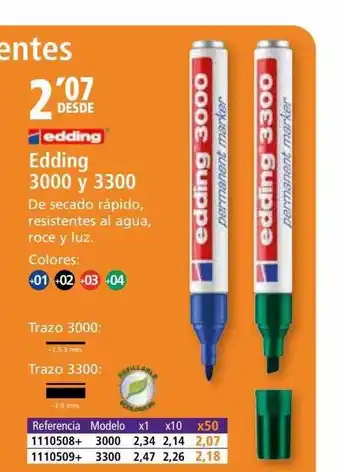 Folder Edding 3000 y 3300 oferta