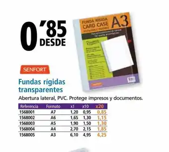 Folder Fundas rígidas transparentes senfort oferta
