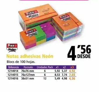 Folder Notas adhesivas neón fixo notes oferta