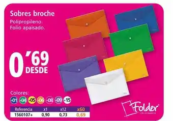 Folder Sobres broche folder oferta