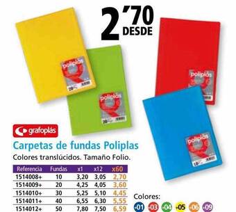 Folder Grafoplás carpetas de fundas poliplas oferta