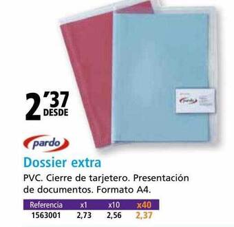 Folder Pardo dossier extra oferta