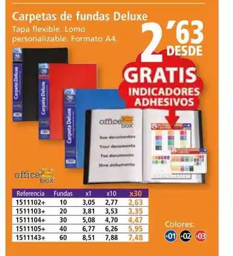 Folder Carpetas de fundas deluxe office box oferta