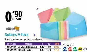 Folder Office box sobres v-lock oferta