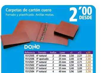 Folder Dohe carpetas de cartón cuero oferta
