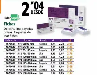 Folder Lider papel fichas oferta