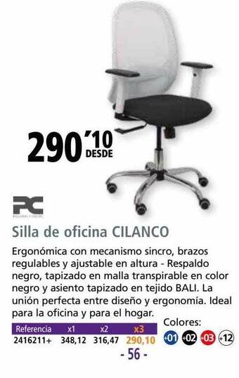 Folder Pc silla de oficina cilanco oferta