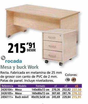 Folder Rocada mesa y buck work oferta