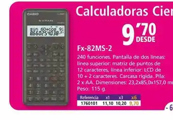 Folder Calculadoras cientificas casio fx-82ms-2 oferta
