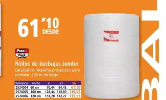 Folder Rollos de burbujas jumbo fixo pack oferta