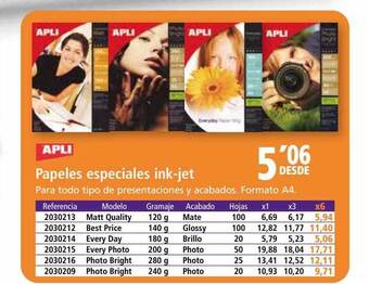 Folder Apli papeles especiales ink-jet oferta