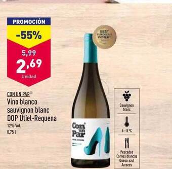 ALDI Con un par vino blanco sauvignon blanc dop utiel-requena oferta