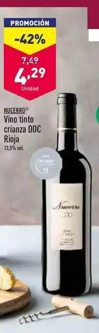 ALDI Nucerro vino tinto crianza doc rioja oferta