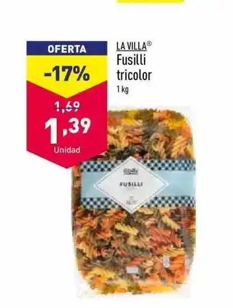 ALDI La villa fusili tricolor oferta
