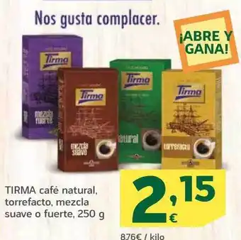 HiperDino Tirma café natural, torrefacto, mezcla suave o fuerte oferta