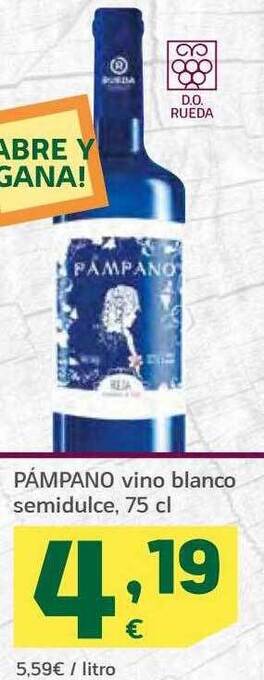 HiperDino Pámpano vino blanco semidulce oferta