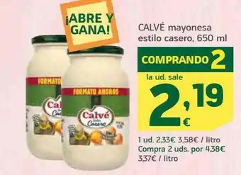 HiperDino Calvé mayonesa estilo casero oferta